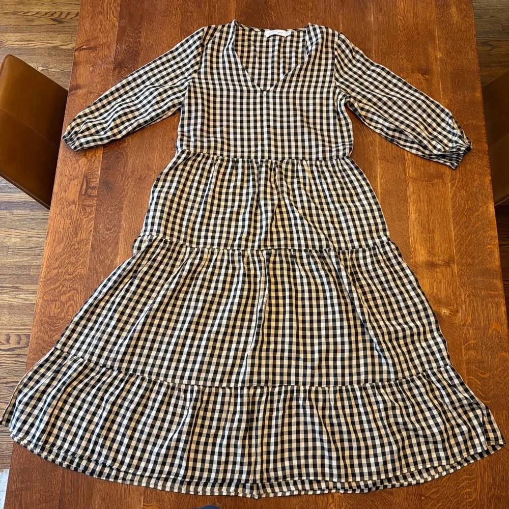 Petal & Pup Black and Cream Gingham Dress - Picture 2 of 5